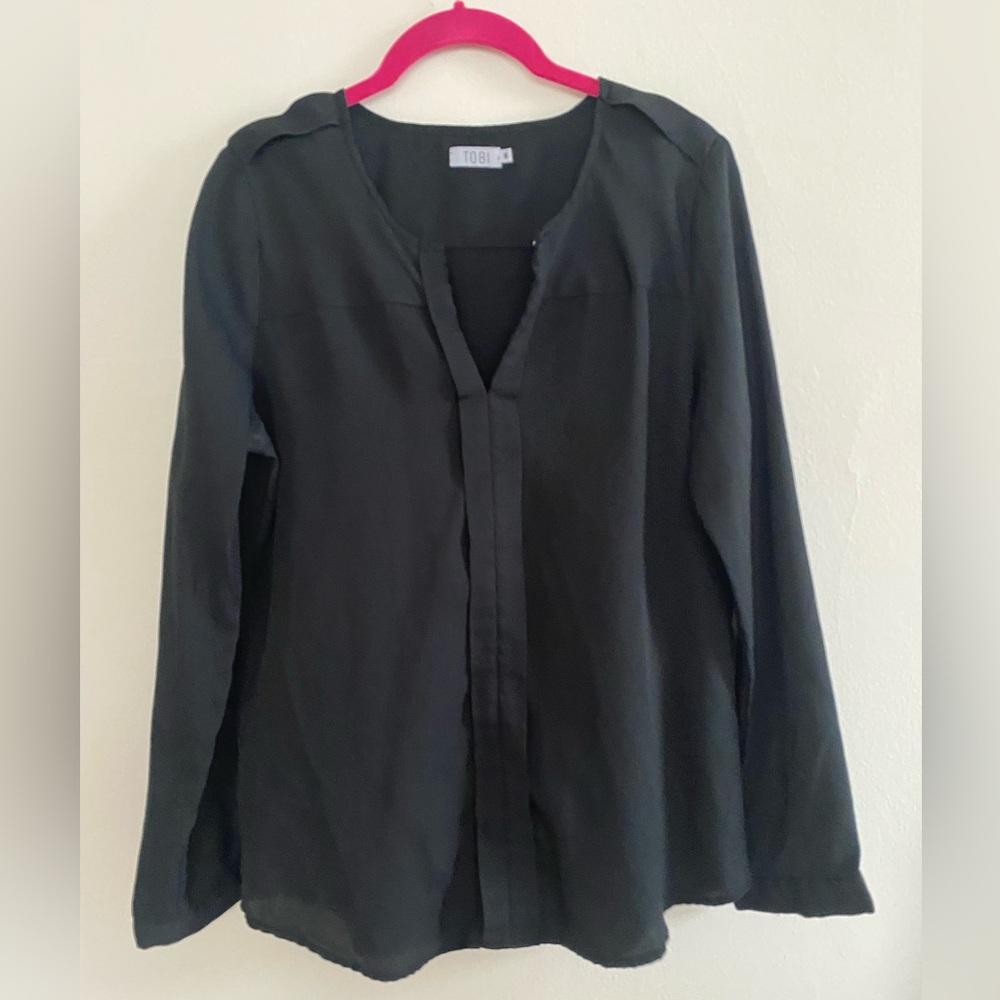 Tobi Banded Collar Blouse